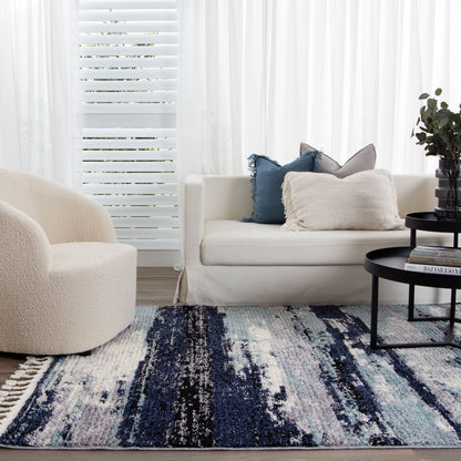 Mario Horizon Blue Abstract Rug