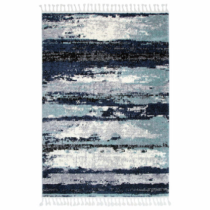 Mario Horizon Blue Abstract Rug