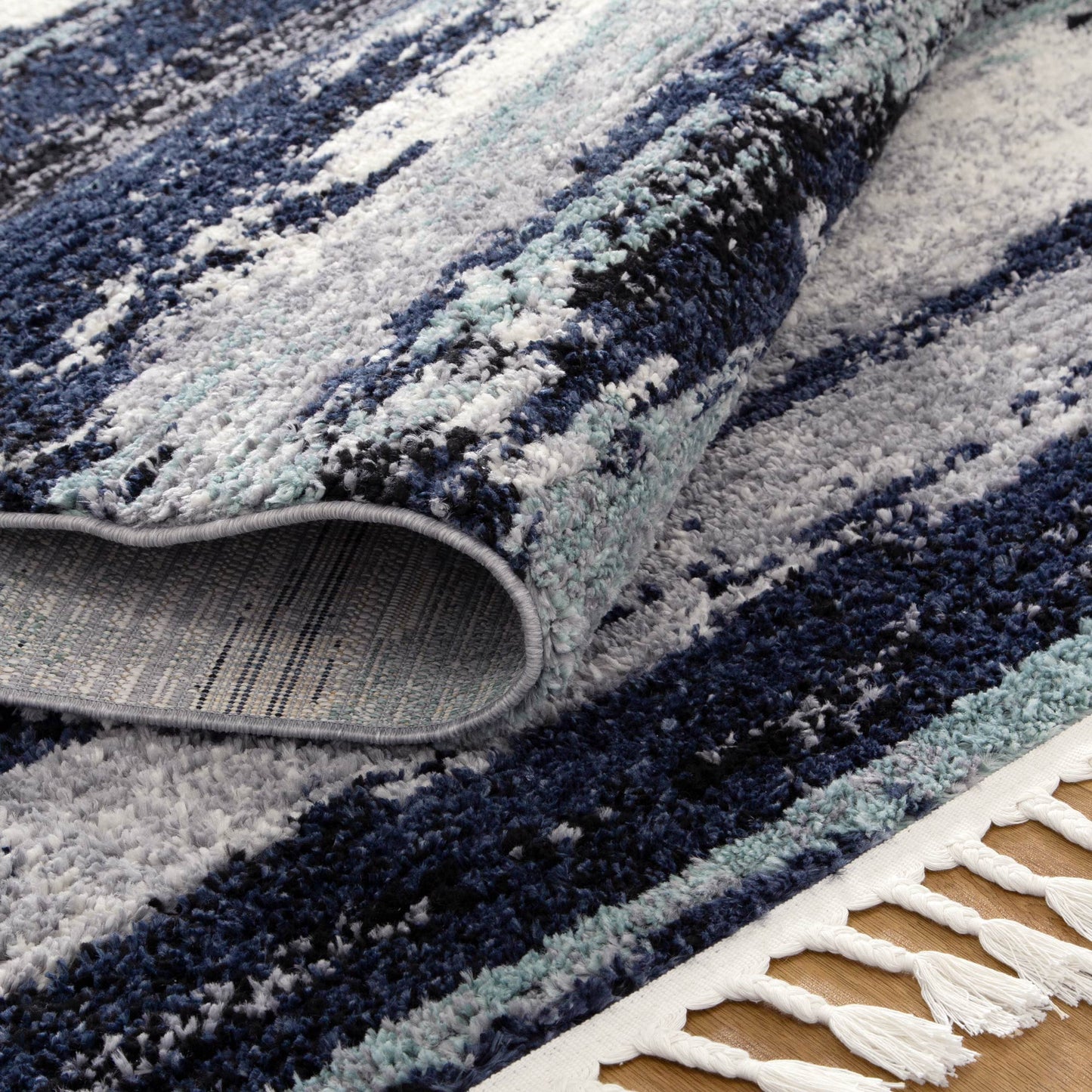 Mario Horizon Blue Abstract Rug