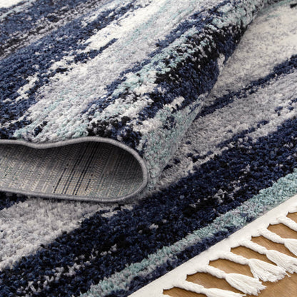 Mario Horizon Blue Abstract Rug