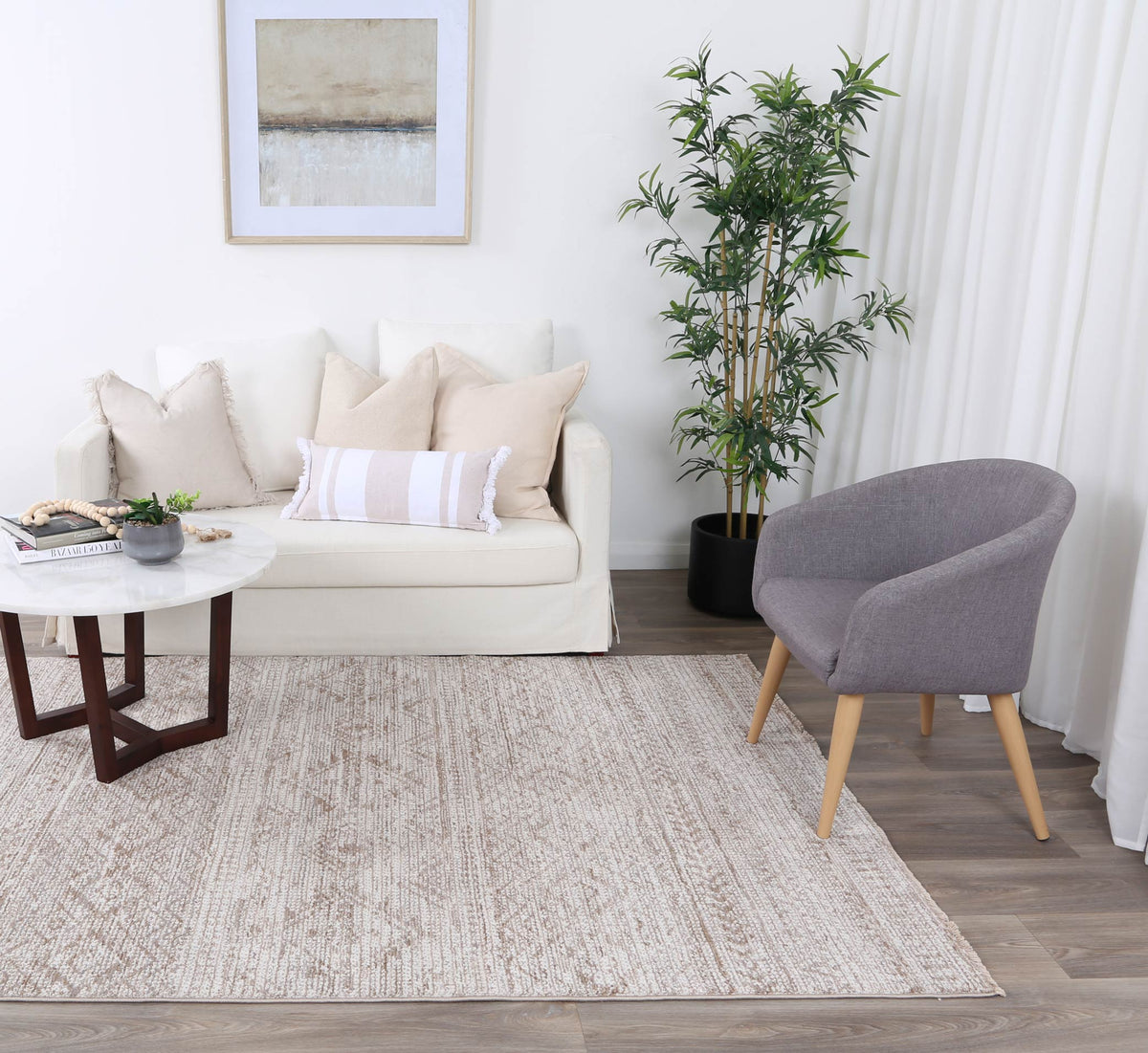 30744752 Maryland Kesh Beige Tribal Soft Rug – Lincraft