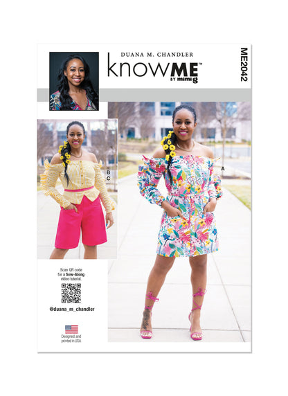 KnowMe Pattern Me2042 Misses' Dress, Top and Shorts