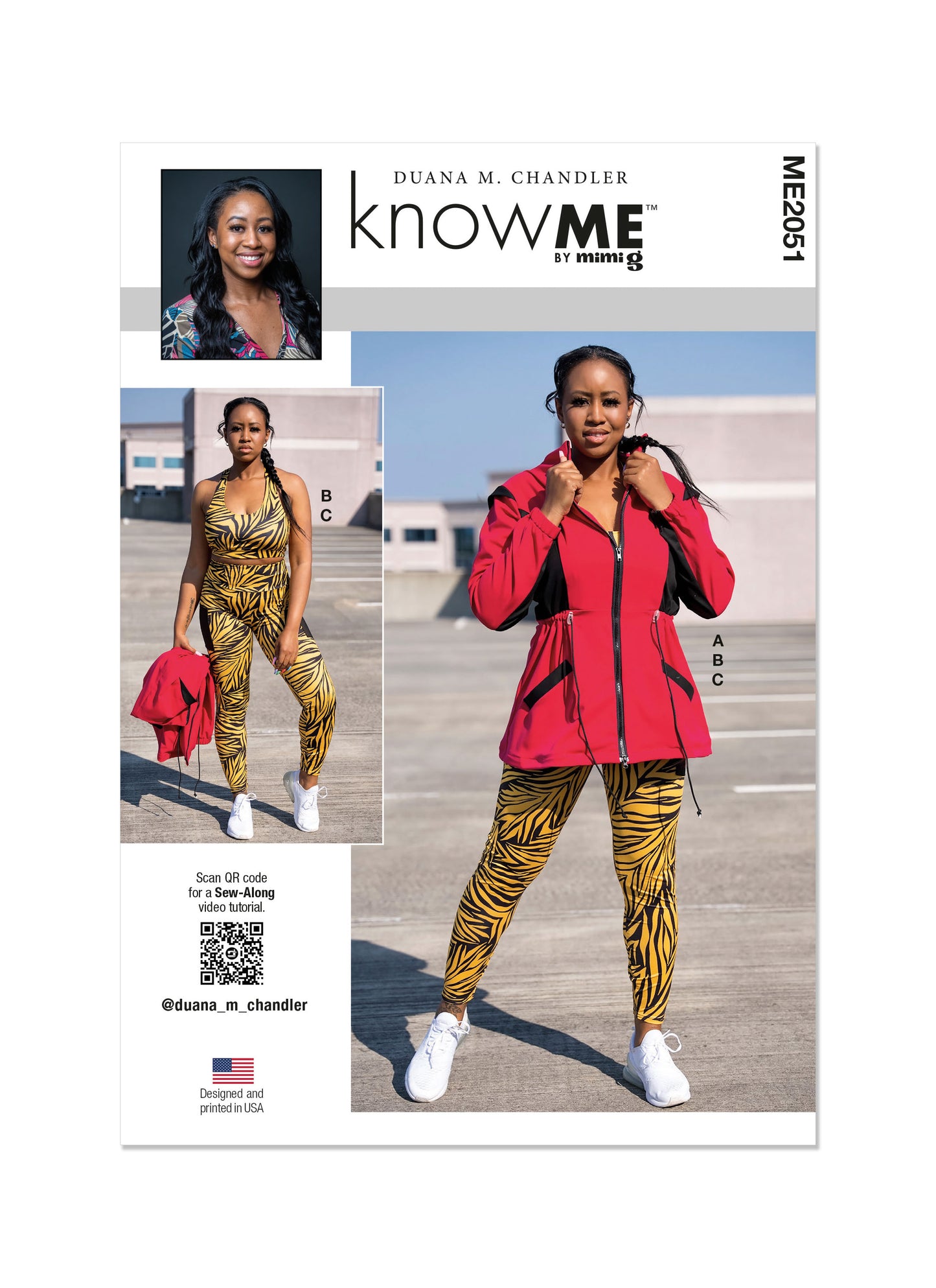 Know Me Pattern Me2051 Misses' Jacket, Bra Top, and Leggings