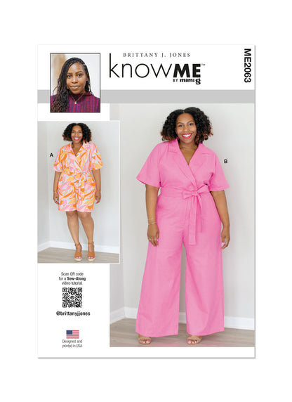 Know Me Pattern Me2063 Misses' and Women's Romper and Jumpsuit