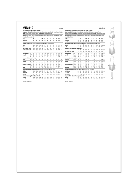 McCall's Pattern ME2112 Misses' Dress in Two Lengths and Belt