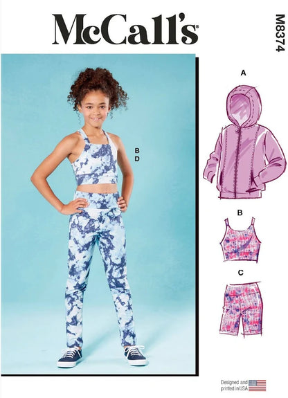 Mccall's Pattern M8374 Children's Sportswear, Leggings, Top and Jacket