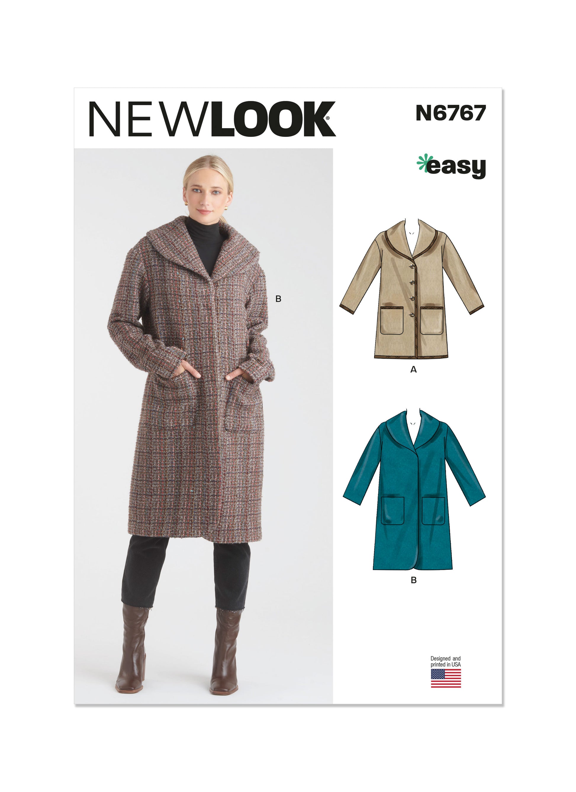 Newlook Pattern 6767 Misses' Jacket Coat