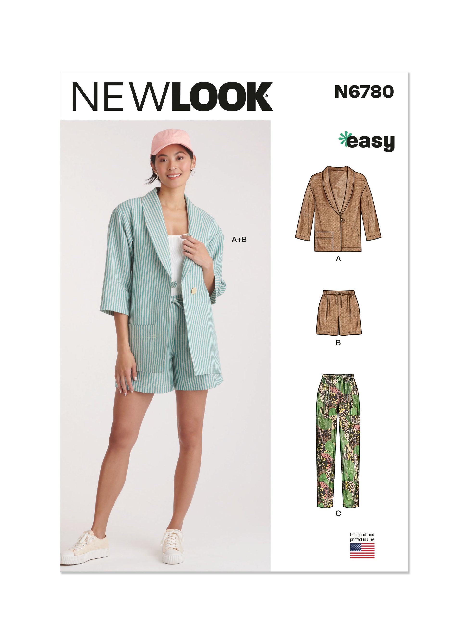 Newlook Pattern 6780 Misses' Jacket, Shorts and Pants