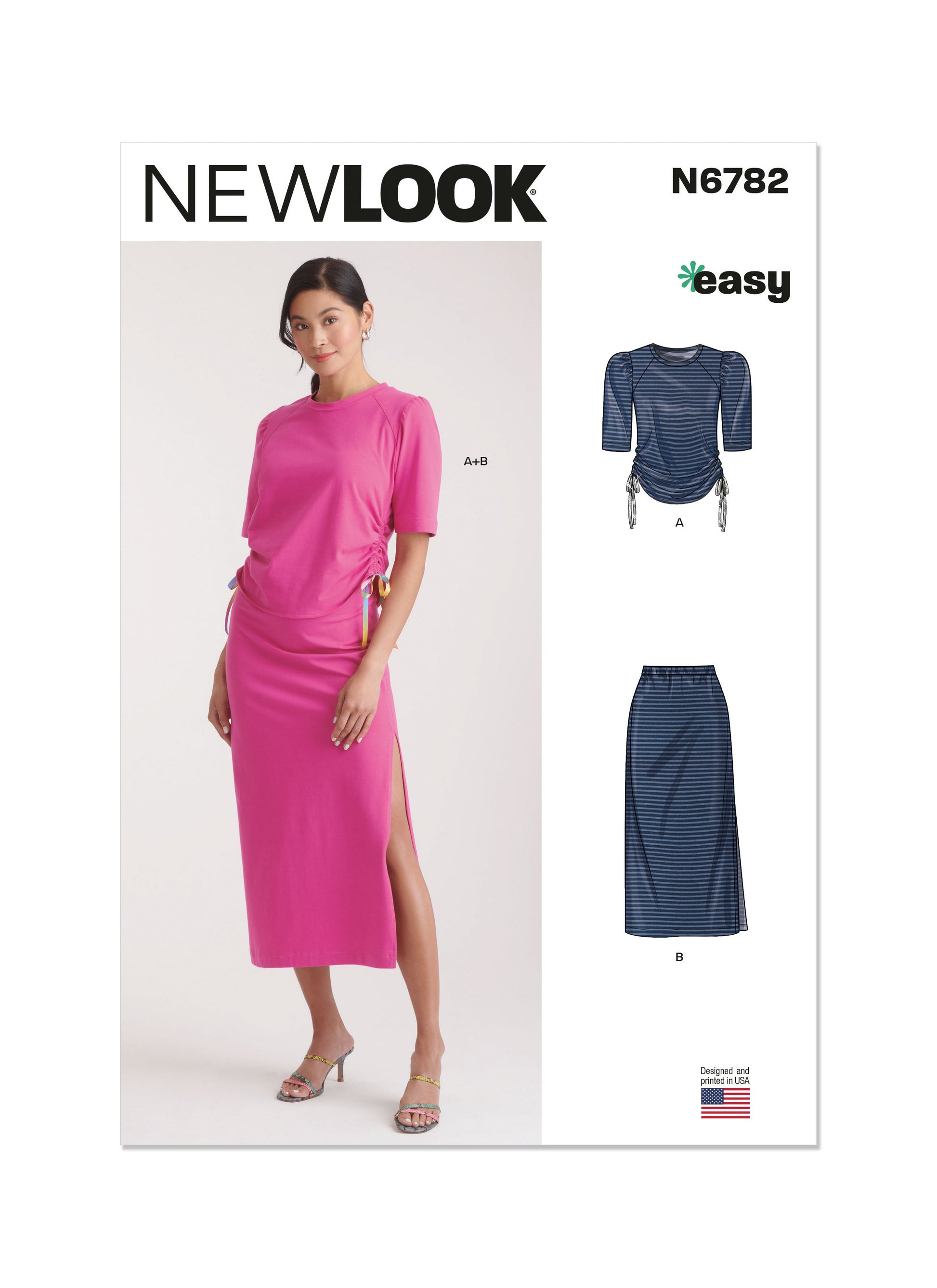 Newlook Pattern 6782 Misses' Knit Top and Skirt