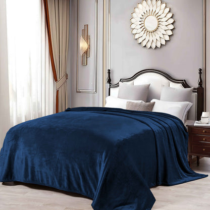 Formr Luxury Mink Blanket, Navy- 2.1m x 2.3m