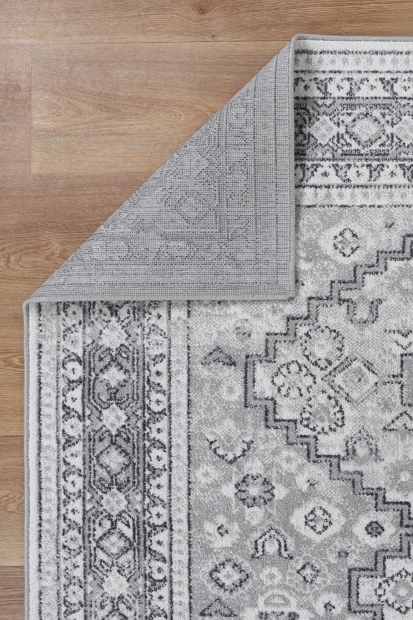 Oporto Mundra Grey Tribal Soft Rug