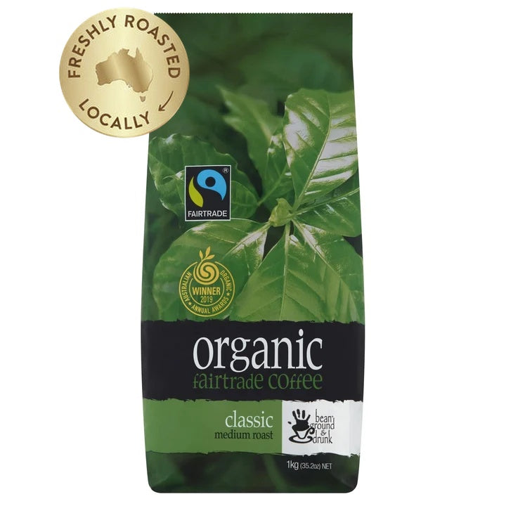 Bean Ground & Drunk Organic Classic Fairtrade Coffee Beans 1kg – Lincraft