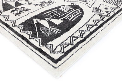 Petit Camping Adventures Black and White Kid Rug