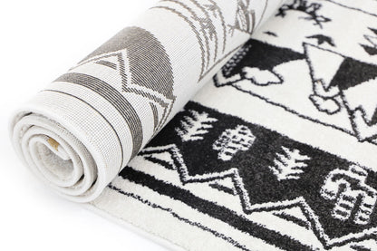 Petit Camping Adventures Black and White Kid Rug
