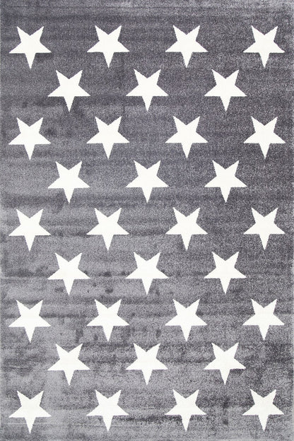 Petit Stars Charcoal and White Kids Rug