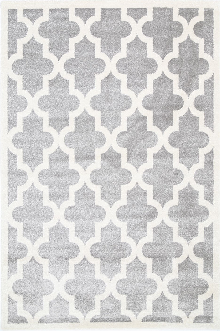 Piccolo Light Grey and White Lattice Pattern Kids Rug