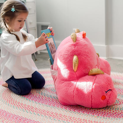 Soft Landing Nesting Nook Character Back-Rest, Pink Dino