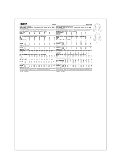 Simplicity Sewing Pattern 3002 Misses' and Women's Blouses