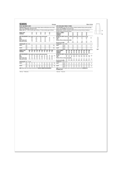 Simplicity Sewing Pattern S3005 Misses' and Women's Skirts