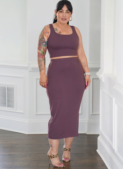 Simplicity Sewing Pattern S3010 Misses' Knit Cardigan, Tank Top and Skirt