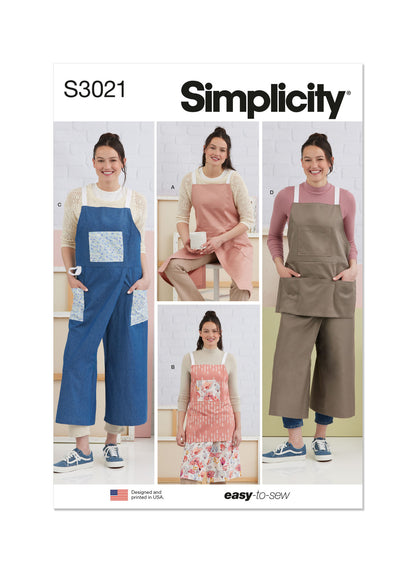 Simplicity Sewing Pattern 3021 Misses' Aprons and Pant Aprons