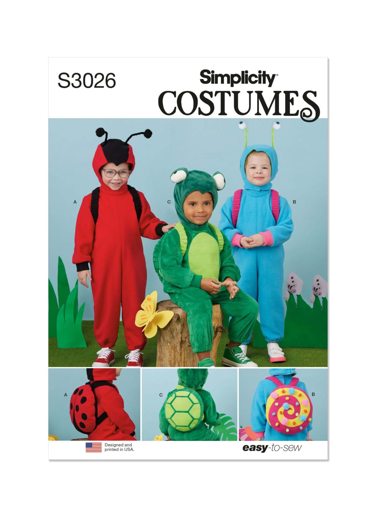 Simplicity Sewing Pattern S3026 Toddlers’ Animal Costumes