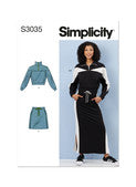 Simplicity Pattern SS3035 Misses' Knit Tops and Skirts
