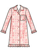 Simplicity Pattern SS3045 Children's and Girls' Lounge Tops, Gown, Shorts and Pants