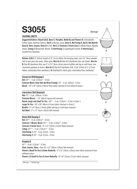 Simplicity Pattern SS3055 Holiday Craft