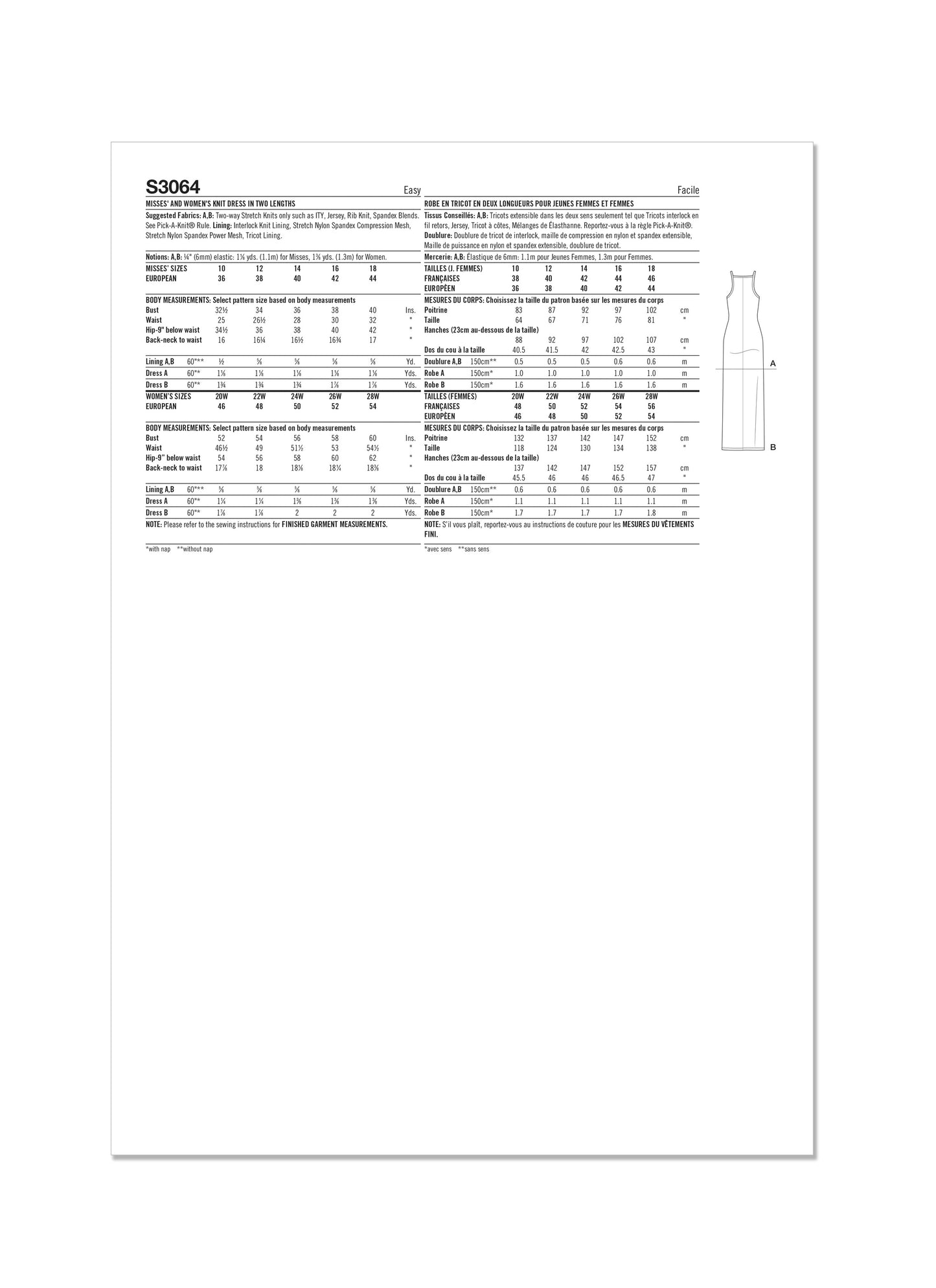 Simplicity Pattern S3064 Misses' Plus Size Dress