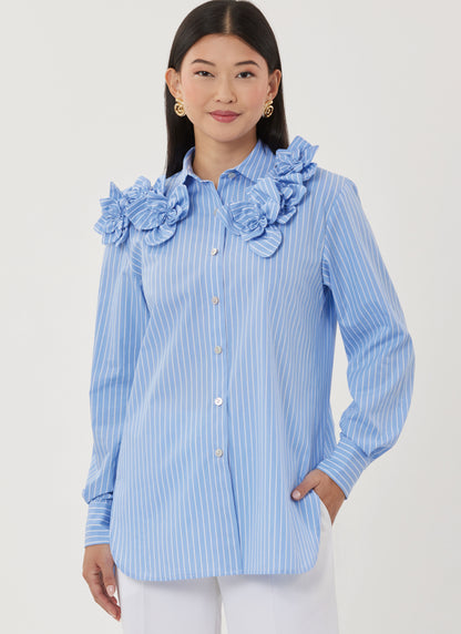 Simplicity Pattern S3101 Misses' Shirt with Detachable 3D Flowers