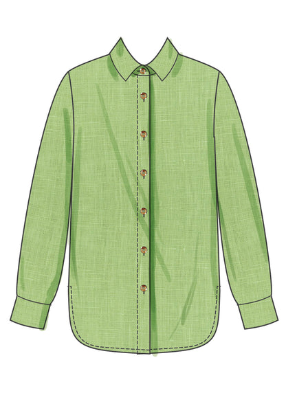 Simplicity Pattern S3101 Misses' Shirt with Detachable 3D Flowers