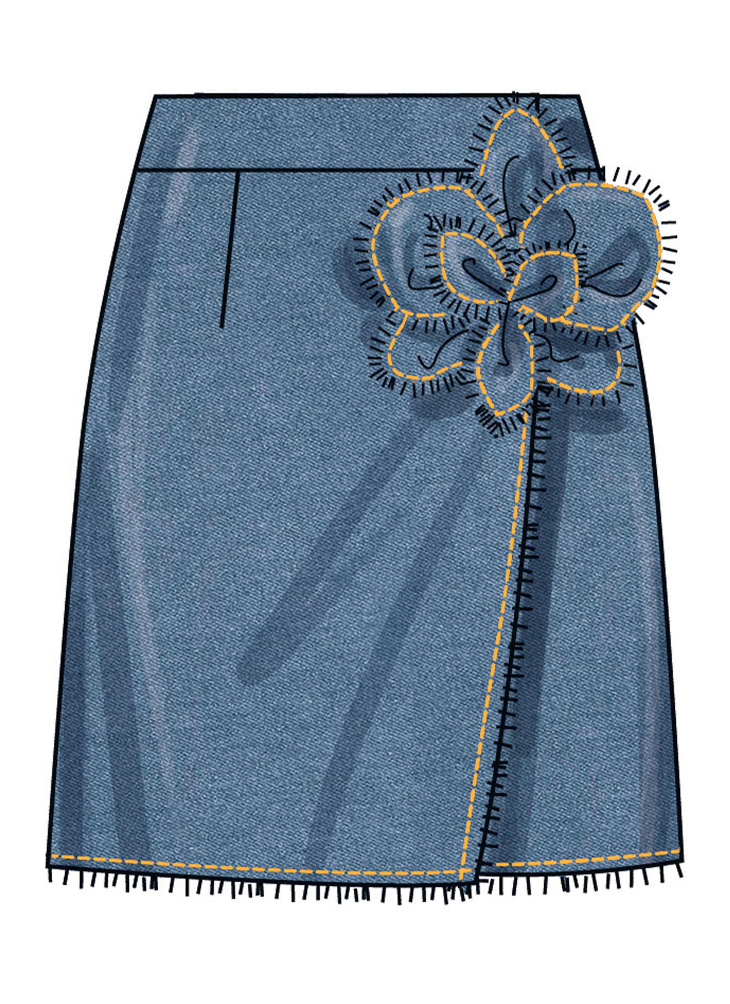 Simplicity SS3104 Misses' Wrap Skirts with Detachable 3D Flower