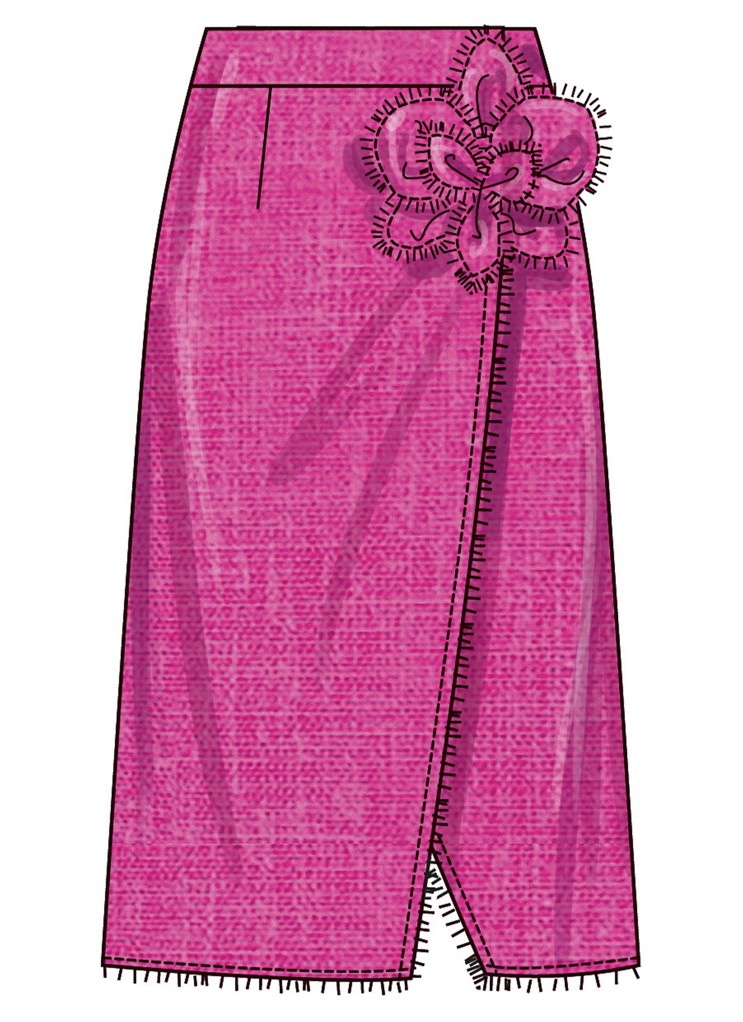 Simplicity SS3104 Misses' Wrap Skirts with Detachable 3D Flower