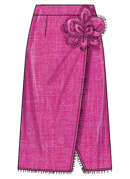 Simplicity SS3104 Misses' Wrap Skirts with Detachable 3D Flower