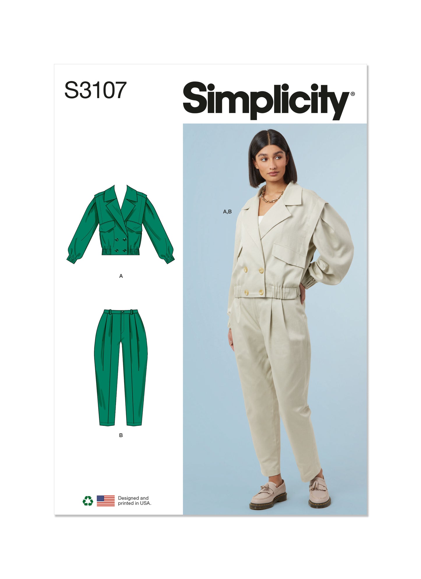Simplicity Pattern S3107 Misses' Jacket and Pants