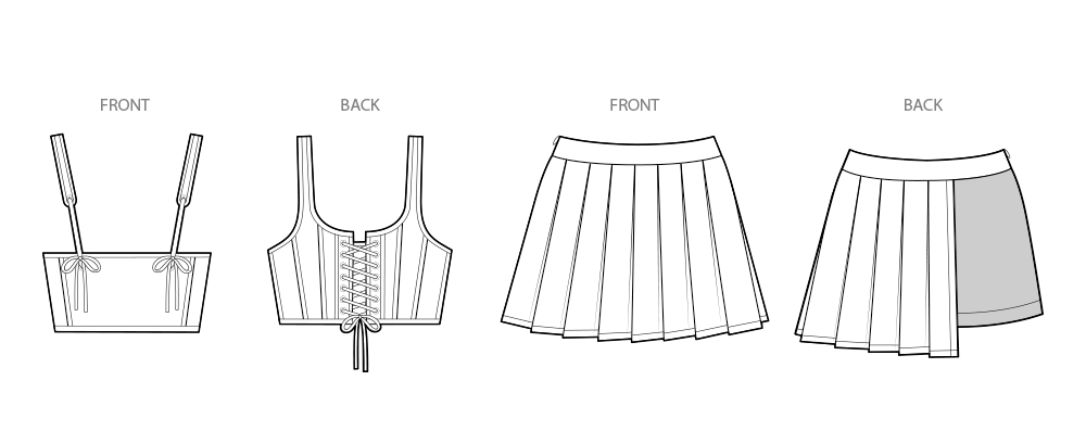 Simplicity Pattern S3118 Misses' Cropped Corset and Skort