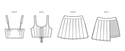 Simplicity Pattern S3118 Misses' Cropped Corset and Skort