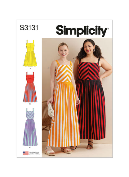 Simplicity Pattern S3131 Misses' and Women's Dress in Three Lengths