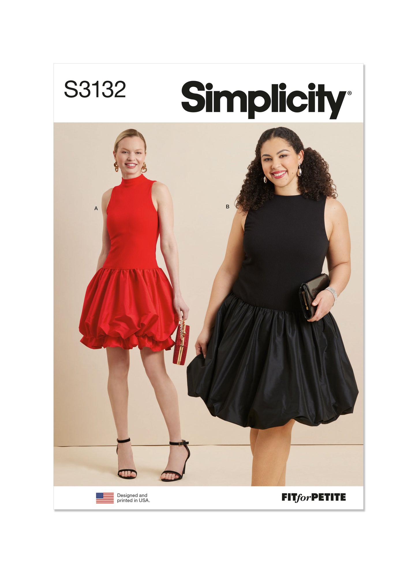 Simplicity Pattern S3132 Misses' and Women's Dress in Two Lengths with Petite Lines