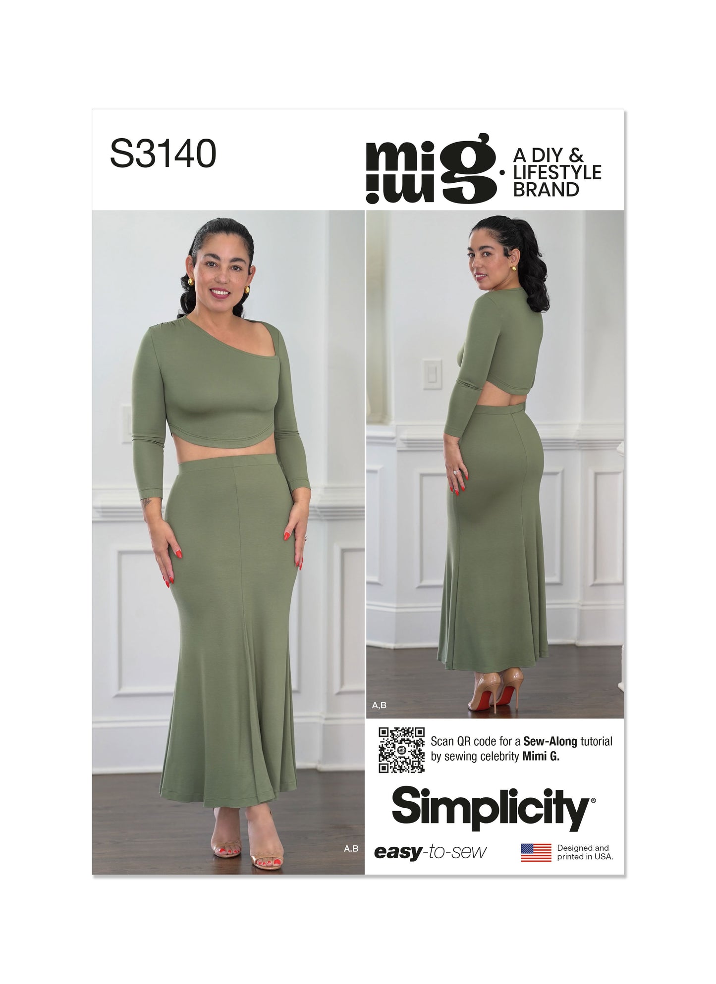 Simplicity Pattern S3140 Misses' Knit Top and Skirt