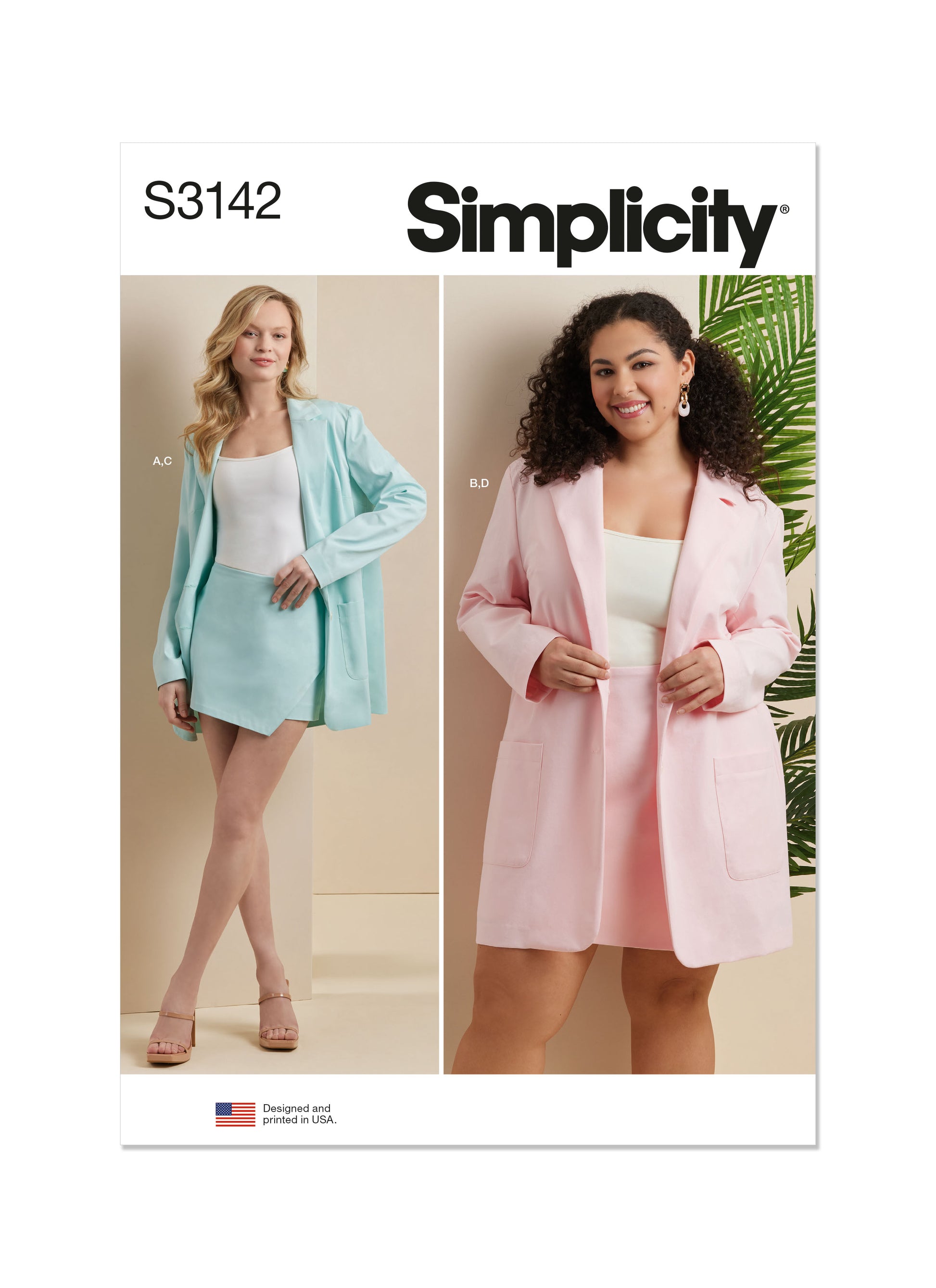 Simplicity Pattern S3142 Misses' and Women's Blazer and Skorts