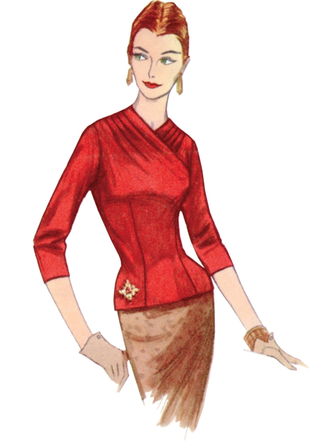 Simplicity Pattern S9634h Misses' Vintage Blouses and Cummerbund