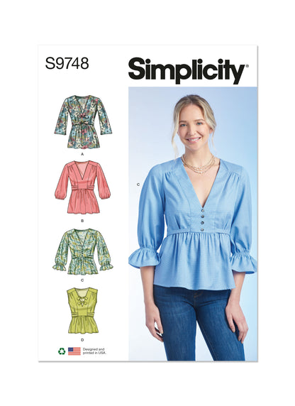 Simplicity Pattern S9748 Misses' Top / Vest