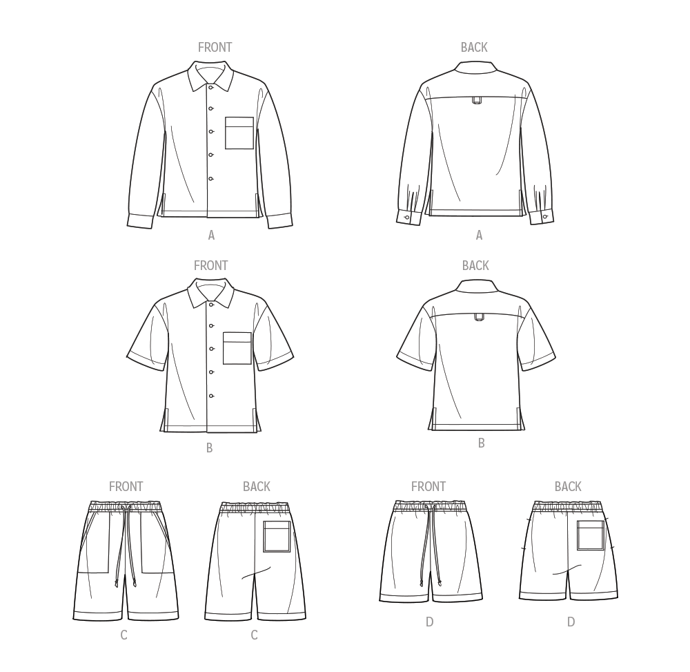 Simplicity Pattern S9758 Men Boy Sportswear