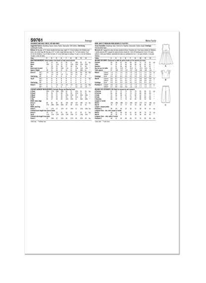 Simplicity Pattern S9761 Child Girl Sportswear