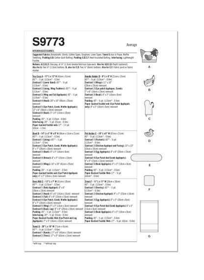 Simplicity Pattern S9773 Undefined Other Craft