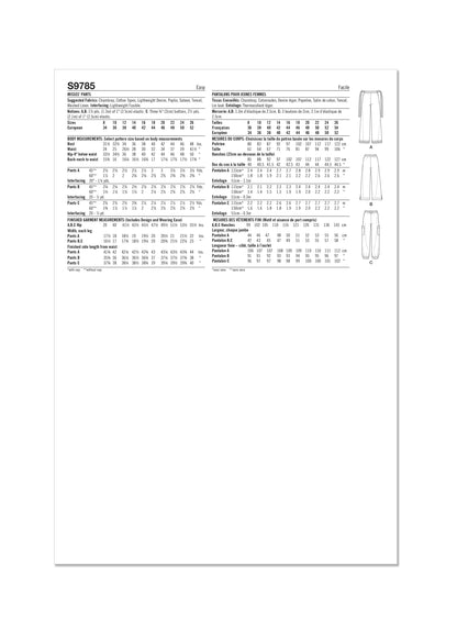 Simplicity Pattern 9785 Misses' Skirt/Pants