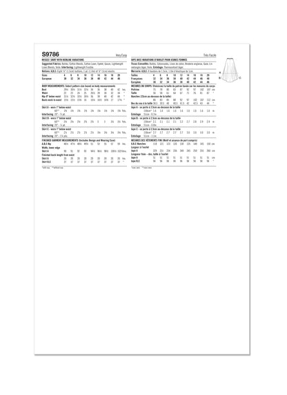 Simplicity Pattern 9786 Misses' Skirt/Pants