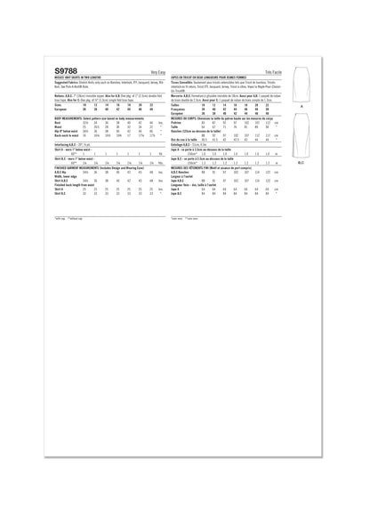 Simplicity Pattern 9788 Miss Skirt/Pants